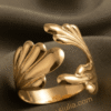 Camélia — Gold Textured Flower Bracelet worn on wrist