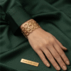 Cercle — Gold Ring Link Cuff Bracelet worn on wrist