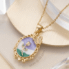 Shireen – Gold Enamel Floral Pearl Locket Necklace Shireen – Gold Enamel Floral Pearl Locket Necklace