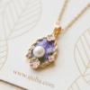 Husna Ara – Gold Enamel Floral Pearl Locket Necklace