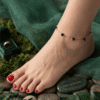 1 Amber — Rose Gold Black Beaded Anklet