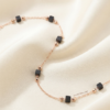 1 Amber — Rose Gold Black Beaded Anklet