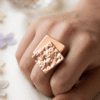 Dilpazeer – Rose Gold Offset Square Ring
