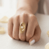 Nazira – Gold Oval Ripple Pearl Ring Nazira – Gold Oval Ripple Pearl Ring