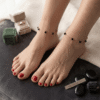 2 Amber — Rose Gold Black Beaded Anklet