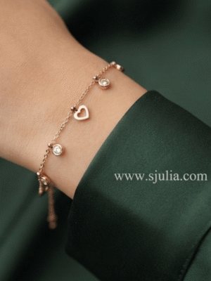 Ishani Rose Gold Open Heart Crystal Bracelet Ishani Rose Gold Open Heart Crystal Bracelet