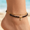 3 Anarkali — Rose Gold Black Bead Anklet
