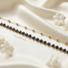 3 Cosmo — Rose Gold Ball with Black Crystal Layered Anklet