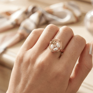 Dilshaan – Gold Pearl Cluster Ring