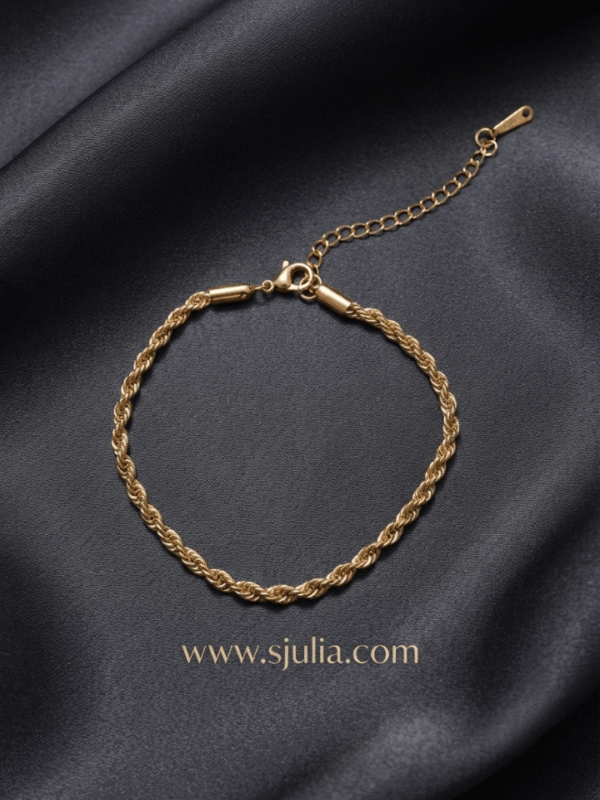 4Zanjeer Gold Rope Chain Bracelet7 Zanjeer Gold Rope Chain Bracelet