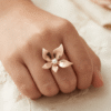 Roohi – Rose Gold Five-Petal Flower Pearl Ring Roohi – Rose Gold Five-Petal Flower Pearl Ring