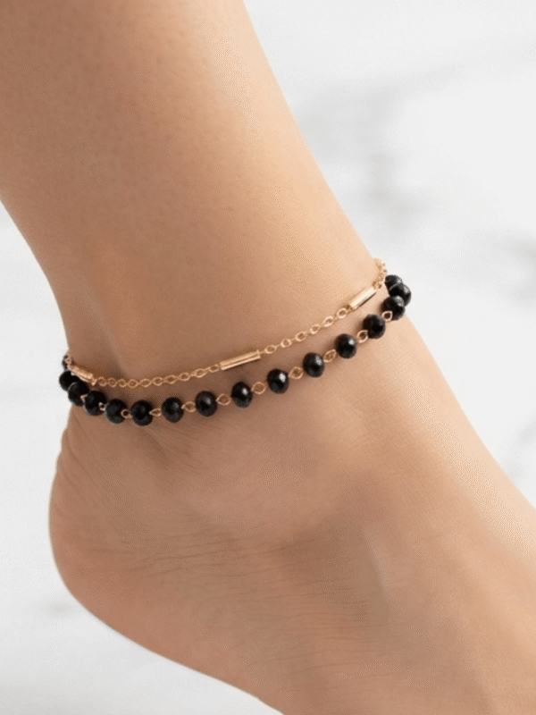 Anklets (1) Shaam — Gold Layered Crystal Anklet