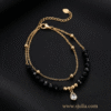 Anklets (2) Anarkali — Rose Gold Black Bead Anklet