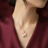 Roshana – Rose Gold Painted Blossom Locket Necklace Roshana – Rose Gold Painted Blossom Locket Necklace