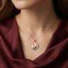 Roshana – Rose Gold Painted Blossom Locket Necklace Roshana – Rose Gold Painted Blossom Locket Necklace