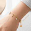 Barg Gold Leaf Crystal Charm Bracelet Barg Gold Leaf Crystal Charm Bracelet