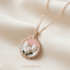 Roshana – Rose Gold Painted Blossom Locket Necklace Roshana – Rose Gold Painted Blossom Locket Necklace