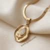 Jamila – Gold Sculpted Teardrop Pendant Necklace Jamila – Gold Sculpted Teardrop Pendant Necklace