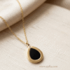 Shabana – Gold Black Teardrop Pendant Necklace Shabana – Gold Black Teardrop Pendant Necklace