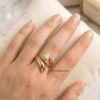 Shabnam – Gold Asymmetric Teardrop Crystal Ring Shabnam – Gold Asymmetric Teardrop Crystal Ring