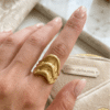 Husn Bano – Gold Draped Wave Ring Husn Bano – Gold Draped Wave Ring
