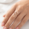 Dilnawazi – Rose Gold Leaf Vine Ring