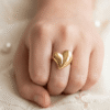 Anokhi – Gold Sculpted Heart Ring Anokhi – Gold Sculpted Heart Ring