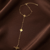 Fleur — Gold Flower Charm Hand Chain worn on hand Fleur — Gold Flower Charm Hand Chain worn on hand