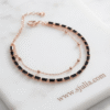 2 Aqs — Gold and Balck Beaded Anklet