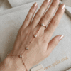 Camélia — Rose Gold Floral Crystal Hand Chain worn on hand Camélia — Rose Gold Floral Crystal Hand Chain worn on hand