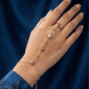 Camélia — Rose Gold Floral Crystal Hand Chain worn on hand Camélia — Rose Gold Floral Crystal Hand Chain worn on hand