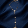 Camélia — Rose Gold Floral Crystal Hand Chain worn on hand Camélia — Rose Gold Floral Crystal Hand Chain worn on hand