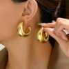 Dilfareeb – Rose Gold Bold Dome Hoop Earrings Dilfareeb – Rose Gold Bold Dome Hoop Earrings