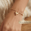 Dilnaz Gold Puffed Heart Bracelet