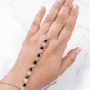 Zoya — Black & White Crystal Hand Chain Bracelet