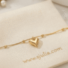 Dilnaz Gold Puffed Heart Bracelet