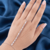 Aria — Silver Crystal Hand Chain Bracelet
