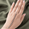 Noora — Silver Round Crystal Hand Chain worn on hand Noora — Silver Round Crystal Hand Chain worn on hand