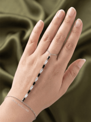 Elista — Silver Crystal Hand Chain