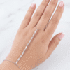 Aria — Silver Crystal Hand Chain Bracelet