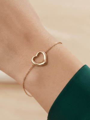 Dilkash Gold Open Heart Bracelet Dilkash Gold Open Heart Bracelet