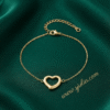 Dilkash Gold Open Heart Bracelet