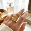 Naghmana – Gold Fan Shell Statement Ring
