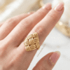 Aaraish – Gold Woven Basket Weave Ring