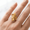Zarmina – Gold Leaf Branch Ring