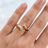 Husn Afroz – Gold Textured Double Nail Ring Husn Afroz – Gold Textured Double Nail Ring