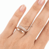 Aafiya – Gold Plain & Crystal Stacked Rings Aafiya – Gold Plain & Crystal Stacked Rings