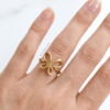 Zarmeena – Gold Matte Open Flower Ring