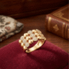 Mehrooz – Gold Crystal Beaded Wide Band Ring Mehrooz – Gold Crystal Beaded Wide Band Ring