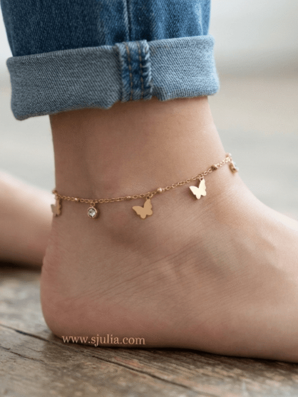 Afreen— Gold Butterfly Charm Anklet Afreen— Gold Butterfly Charm Anklet